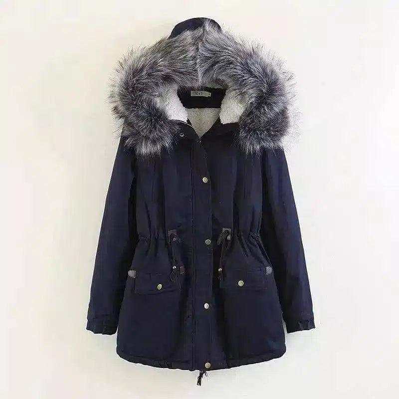 LOVEMI - Lovemi - Hooded large fur collar plus fleece coat