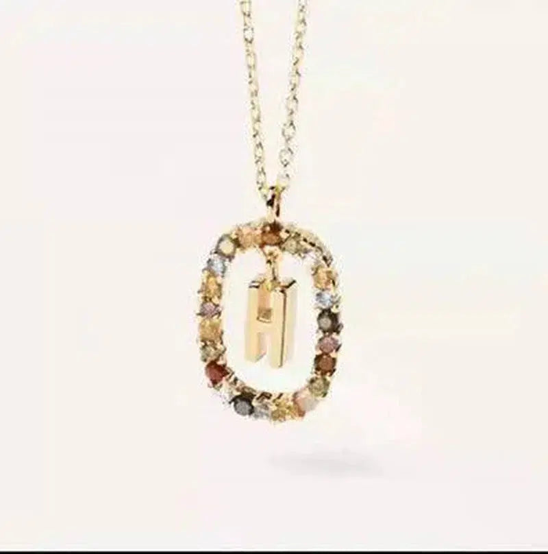 LOVEMI - Lovemi - Initial 'A - Z' Crystal Pendant Necklace Gold-Tone