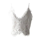 LOVEMI - Lovemi - Lace openwork V-neck top wrapped chest small