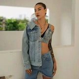 LOVEMI - Lovemi - Ladies strapless denim jacket