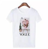 Fashion Graphic Tee for Women-C white-5