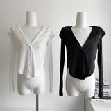 Women's V-Neck Buttoned Bodysuit Blouse-1