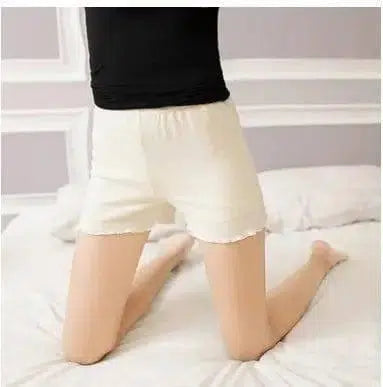 Loose Fit Baselayer Cotton Shorts-Creamywhite-6