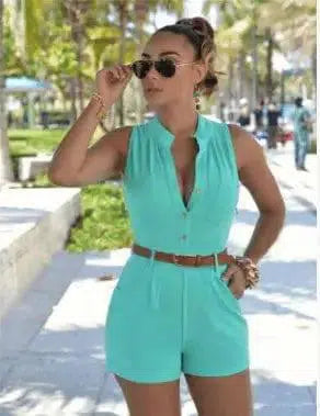 Loose Slim Casual Jumpsuit-Skyblue-25