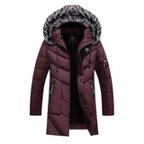 Mid-length plus cashmere padded jacket-Maroon-3