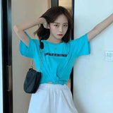 LOVEMI - Lovemi - Navel loose short sleeve T-shirt