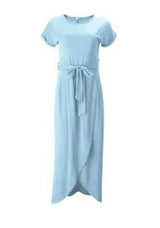 new color, short sleeves, flat sleeves, irregular-Lightblue-11