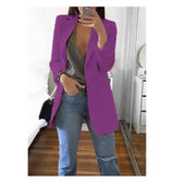 LOVEMI - Lovemi - Office Lady Blazer Coats Lapel Long Sleeve Solid