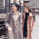 Plaid woolen coat female long section Korean version winter-1