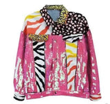 LOVEMI - Lovemi - Print color sequin Harajuku denim jacket female