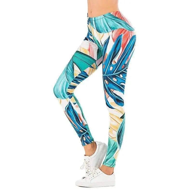 Printed yoga pants outdoor sports leggings-Colorful-6