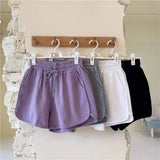 LOVEMI - Lovemi - Pure Color Shorts, Thin, Wide-Legged,