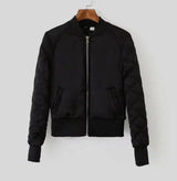 LOVEMI - Lovemi - Quilted Cotton Flight Jacket With Stand Collar