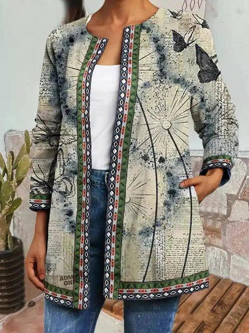 Bohemian Printed Women's Casual Jacket-Printed Dandelion-4