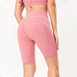 Reversible Brushed Nude Yoga Pants-Pink-1