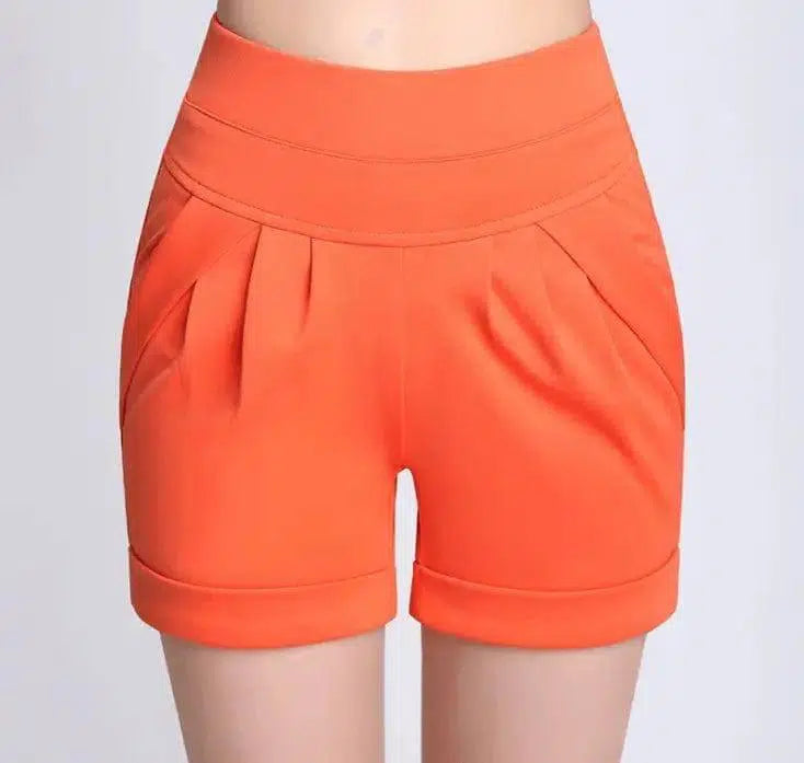 Shorts Chiffon Women Cotton Casual-Orange-10