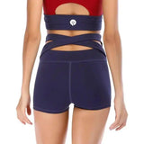 Sport Shorts Women High Waist Seamless Yoga Shorts-Navy-16