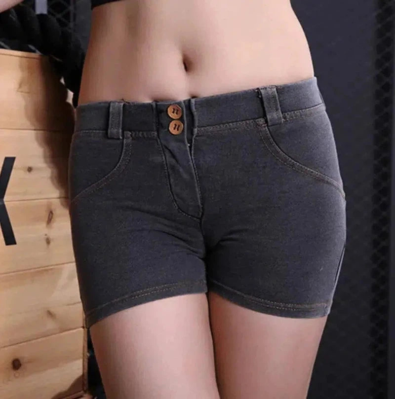 Sports fitness denim shorts-Smokegray-13