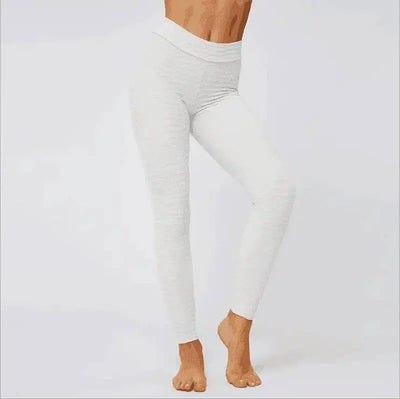 Sports Leggings 3D Stereoscopic Hip Yoga Pants-White-5