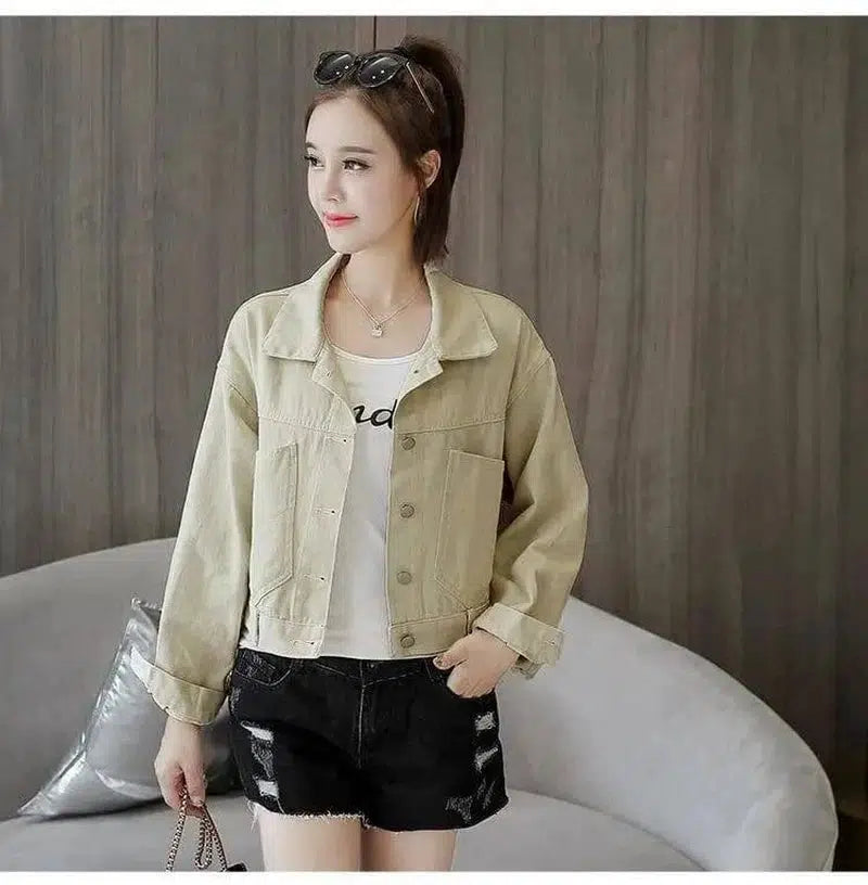 spring new women's Korean spring jacket students wild spring-6125 Khaki-4