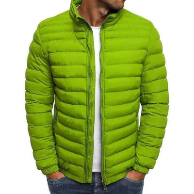 Stand-Up Collar Jacket Coat Cotton-grass green-7