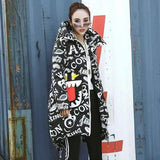 LOVEMI - Lovemi - Street personality cartoon graffiti padded coat