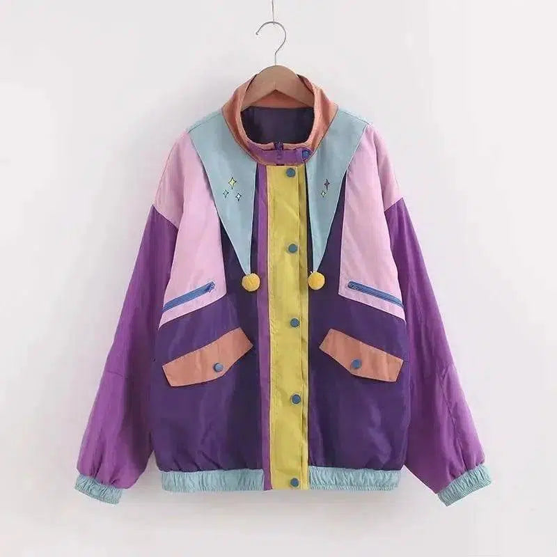 Student quilted jacket-Purple-1