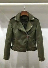 Suede coat-Olive color-4