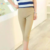 LOVEMI - Lovemi - Summer new candy color cropped pants elastic tight