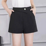 Summer Wide Thigh Shorts-Black-6