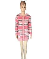 Hooded Knit Cardigan with Zipper Closure-Pink-5