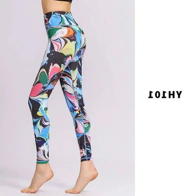 Tie-dye printed yoga pants-2 Style-3