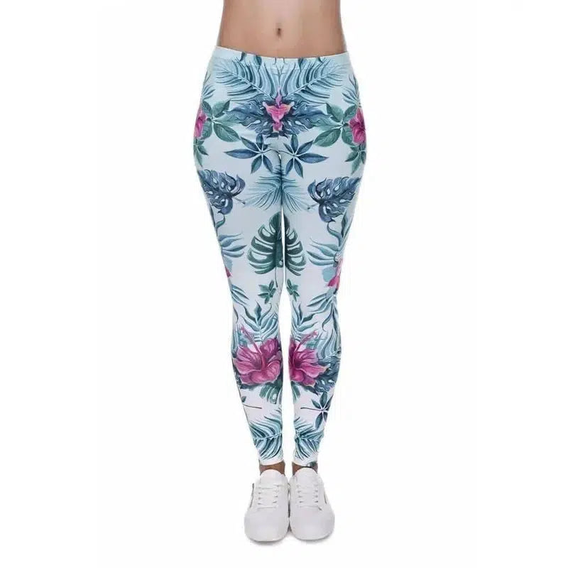 LOVEMI - Lovemi - Tortoise back leaf floral cropped pants