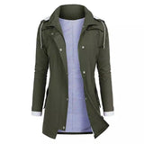 Breathable Lightweight Rain Jacket for Women-Green-2