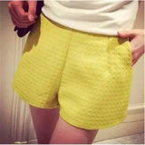 Wide Thigh High Waist Shorts-Yellow-27