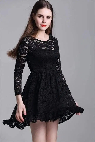 Wild Beauty Hollow Lace Mini Dress-1