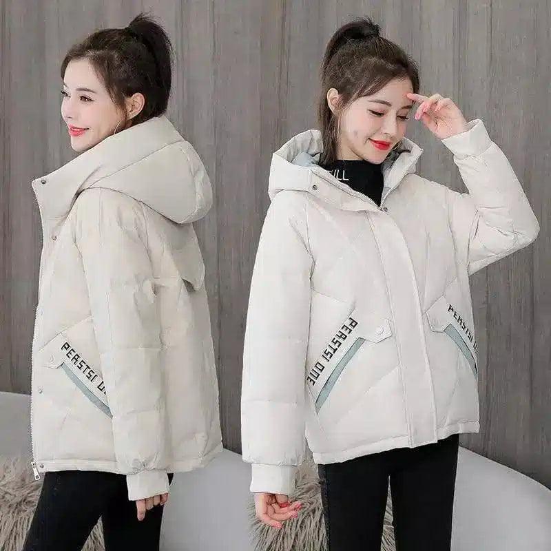 Winter Hooded Jacket with Insulated Lining-White-5