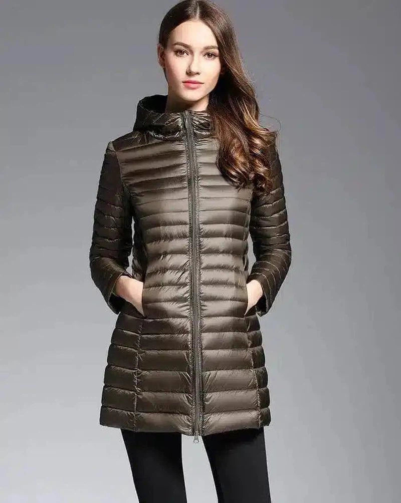 LOVEMI - Lovemi - Women's mid-length lightweight down jacket