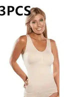 Sleeveless Women's Gym Tank Top-Skin Color3PCS-5