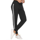 LOVEMI - Lovemi - Women's White-Trimmed Two-Bar Sports Leggings