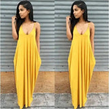 Women Summer Dress 2019 Casual Long Dresses Plus Size-Yellow-10