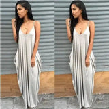 Women Summer Dress 2019 Casual Long Dresses Plus Size-Silver-15