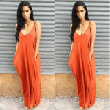 Women Summer Dress 2019 Casual Long Dresses Plus Size-Orange-16