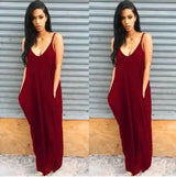 Women Summer Dress 2019 Casual Long Dresses Plus Size-WineRed-40