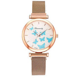 Magnet buckle leisure watch-Gold and blue-9