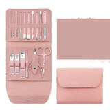 Make Up 16 Pcs Nail Clippers Nail Cutter Nail Scissors With-Pink-9