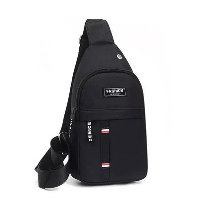 Men's Chest Bag Sports Messenger Crossbody Bag-Black-3