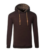 Men's Jacquard Sweater Long-sleeved Hoodie Warm Color Hooded Sweatshirt Jacket Beige / 5XL-Coffee-15