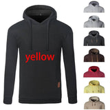 Men's Jacquard Sweater Long-sleeved Hoodie Warm Color Hooded Sweatshirt Jacket Beige / 5XL-A Yellow-16