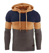 Men's Jacquard Sweater Long-sleeved Hoodie Warm Color Hooded-Yellow-7